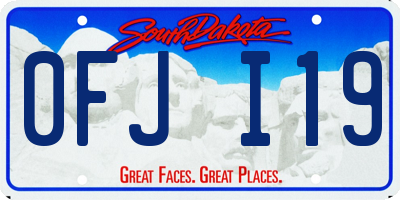SD license plate 0FJI19