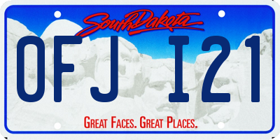 SD license plate 0FJI21