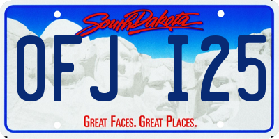 SD license plate 0FJI25