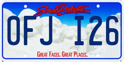 SD license plate 0FJI26