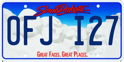 SD license plate 0FJI27