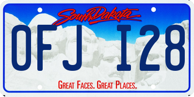 SD license plate 0FJI28