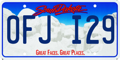 SD license plate 0FJI29