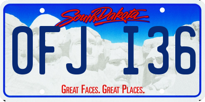 SD license plate 0FJI36