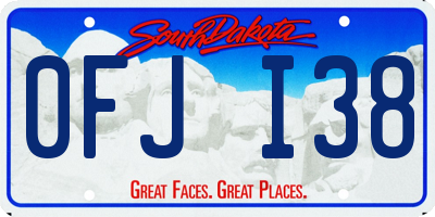 SD license plate 0FJI38