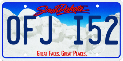 SD license plate 0FJI52