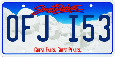 SD license plate 0FJI53