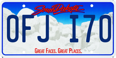 SD license plate 0FJI70