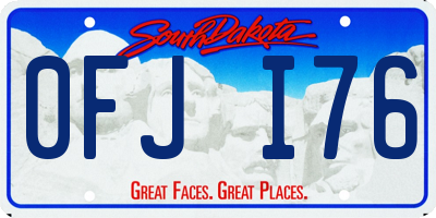 SD license plate 0FJI76