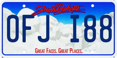 SD license plate 0FJI88