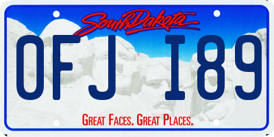 SD license plate 0FJI89