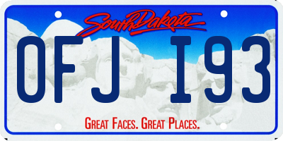 SD license plate 0FJI93
