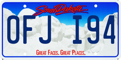 SD license plate 0FJI94