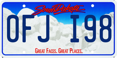 SD license plate 0FJI98