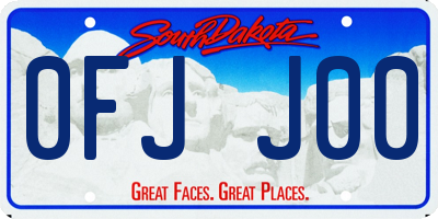 SD license plate 0FJJ00