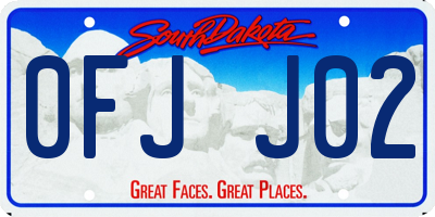 SD license plate 0FJJ02