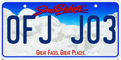 SD license plate 0FJJ03