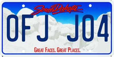 SD license plate 0FJJ04