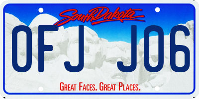 SD license plate 0FJJ06