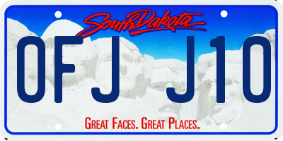 SD license plate 0FJJ10