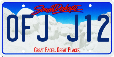 SD license plate 0FJJ12
