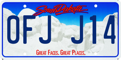 SD license plate 0FJJ14