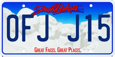 SD license plate 0FJJ15