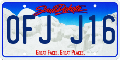 SD license plate 0FJJ16