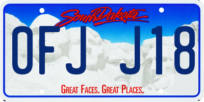 SD license plate 0FJJ18