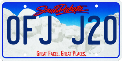 SD license plate 0FJJ20