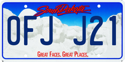 SD license plate 0FJJ21