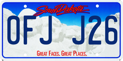 SD license plate 0FJJ26