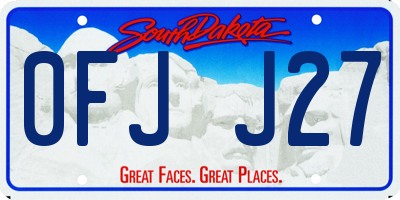 SD license plate 0FJJ27