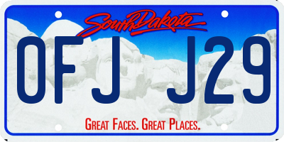 SD license plate 0FJJ29