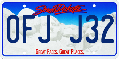 SD license plate 0FJJ32