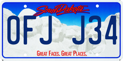 SD license plate 0FJJ34