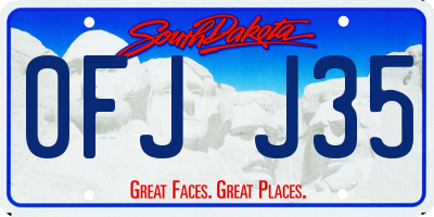 SD license plate 0FJJ35