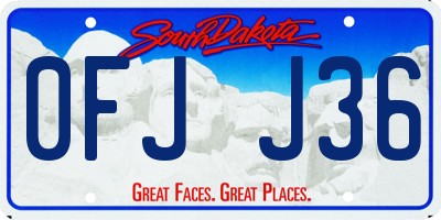 SD license plate 0FJJ36