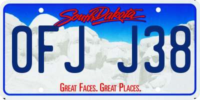 SD license plate 0FJJ38