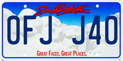SD license plate 0FJJ40