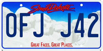 SD license plate 0FJJ42
