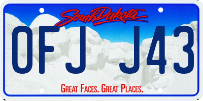 SD license plate 0FJJ43