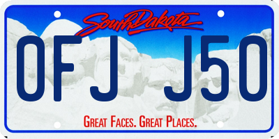 SD license plate 0FJJ50