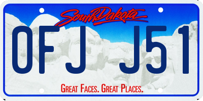SD license plate 0FJJ51