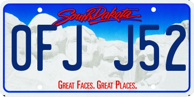 SD license plate 0FJJ52