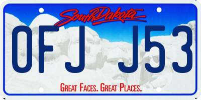 SD license plate 0FJJ53