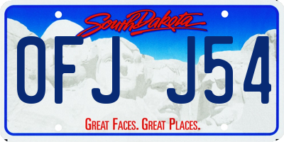 SD license plate 0FJJ54