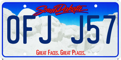 SD license plate 0FJJ57