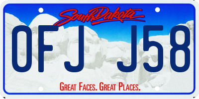 SD license plate 0FJJ58