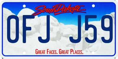 SD license plate 0FJJ59